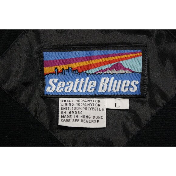 Seattle Blues vintage 90s stash hood 1/2 zip water resistant windbreaker jacket - Picture 7 of 14